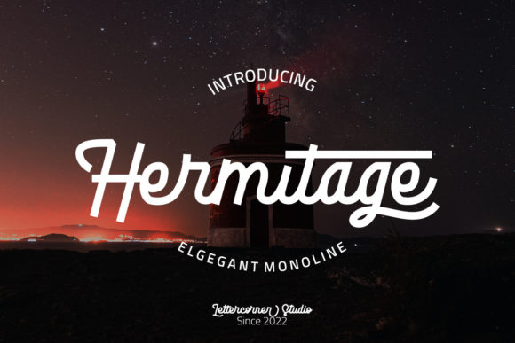 Hermitage Font: Vintage Script Handwritten Fonts for Makers