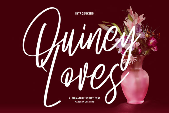 Quiney Loves: A Slanted Modern Script Font for Digital Branding