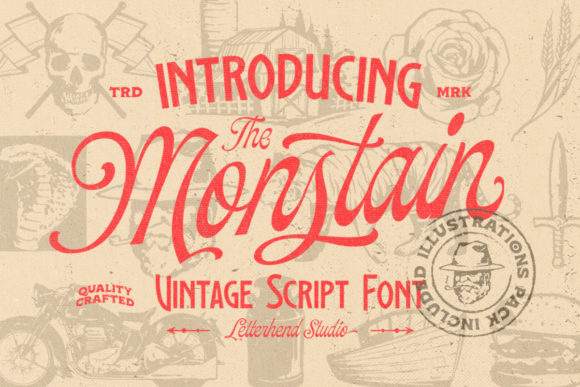 The Monstain: A Vintage Script Font for Elegant Brand Identity